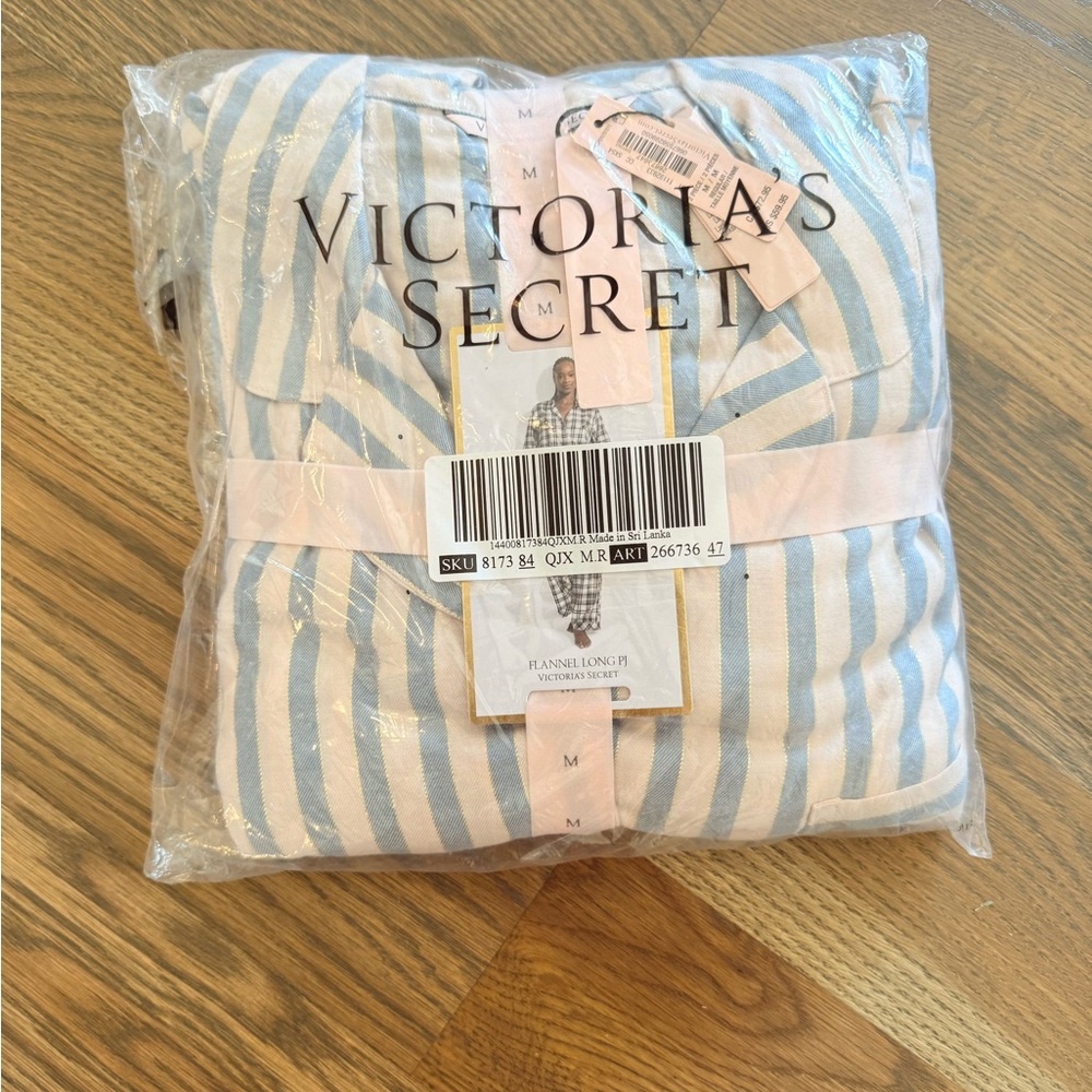 Victoria's Secret Blue and White Striped Pajama Set